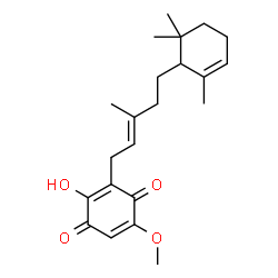 ChemSpider 2D Image | 2-Hydroxy-5-methoxy-3-[(2E)-3-methyl-5-(2,6,6-trimethyl-2-cyclohexen-1-yl)-2-penten-1-yl]-1,4-benzoquinone | C22H30O4