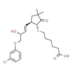 ChemSpider 2D Image | 6-({(1R,5R)-5-[(1E,3R)-4-(3-Chlorophenoxy)-3-hydroxy-1-buten-1-yl]-3,3-dimethyl-2-oxocyclopentyl}sulfanyl)hexanoic acid | C23H31ClO5S