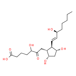 ChemSpider 2D Image | (9alpha,11alpha,13E,15S)-5,9,11,15-Tetrahydroxy-6-oxoprost-13-en-1-oic acid | C20H34O7
