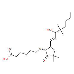 ChemSpider 2D Image | 6-({(1R,5R)-5-[(1E,3S)-3-Hydroxy-4,4-dimethyl-1-octen-1-yl]-3,3-dimethyl-2-oxocyclopentyl}sulfanyl)hexanoic acid | C23H40O4S