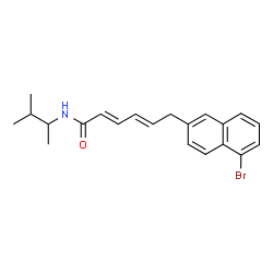 ChemSpider 2D Image | (2E,4E)-6-(5-Bromo-2-naphthyl)-N-(3-methyl-2-butanyl)-2,4-hexadienamide | C21H24BrNO