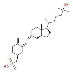ChemSpider 2D Image | (1S,3Z)-3-[(2Z)-2-{(1R,3aS,7aS)-1-[(2R)-6-Hydroxy-6-methyl-2-heptanyl]-7a-methyloctahydro-5H-inden-5-ylidene}ethylidene]-4-methylenecyclohexyl hydrogen sulfate | C27H44O5S