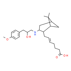 ChemSpider 2D Image | (5E)-7-(3-{[2-Hydroxy-3-(4-methoxyphenyl)propyl]amino}-6,6-dimethylbicyclo[3.1.1]hept-2-yl)-5-heptenoic acid | C26H39NO4