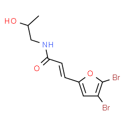 ChemSpider 2D Image | (2E)-3-(4,5-Dibromo-2-furyl)-N-(2-hydroxypropyl)acrylamide | C10H11Br2NO3