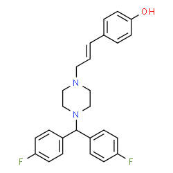 ChemSpider 2D Image | 4-[(1E)-3-{4-[Bis(4-fluorophenyl)methyl]-1-piperazinyl}-1-propen-1-yl]phenol | C26H26F2N2O