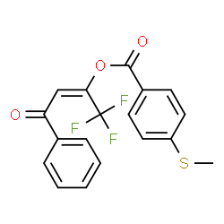 ChemSpider 2D Image | (2E)-1,1,1-Trifluoro-4-oxo-4-phenyl-2-buten-2-yl 4-(methylsulfanyl)benzoate | C18H13F3O3S