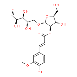 ChemSpider 2D Image | 5-O-{2-O-[(2E)-3-(4-Hydroxy-3-methoxyphenyl)-2-propenoyl]-alpha-L-arabinofuranosyl}-L-arabinose | C20H26O12