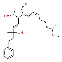 ChemSpider 2D Image | Methyl (5Z)-7-{(1R,2R,3R,5S)-3,5-dihydroxy-2-[(1E)-3-hydroxy-3-methyl-5-phenyl-1-penten-1-yl]cyclopentyl}-5-heptenoate | C25H36O5