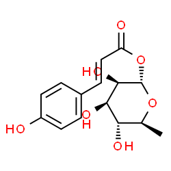 ChemSpider 2D Image | 6-Deoxy-1-O-[(2E)-3-(4-hydroxyphenyl)-2-propenoyl]-alpha-L-mannopyranose | C15H18O7