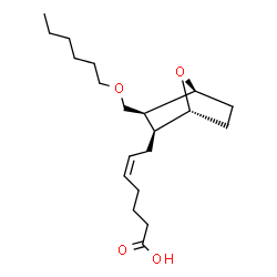 ChemSpider 2D Image | (5Z)-7-{(1R,2S,3S,4S)-3-[(Hexyloxy)methyl]-7-oxabicyclo[2.2.1]hept-2-yl}-5-heptenoic acid | C20H34O4