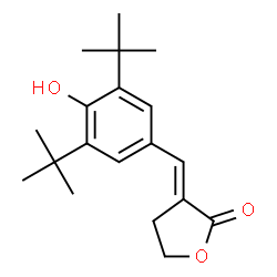 ChemSpider 2D Image | (3E)-3-[4-Hydroxy-3,5-bis(2-methyl-2-propanyl)benzylidene]dihydro-2(3H)-furanone | C19H26O3