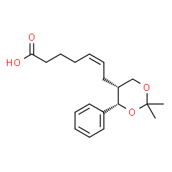 ChemSpider 2D Image | (5Z)-7-[(4S,5R)-2,2-Dimethyl-4-phenyl-1,3-dioxan-5-yl]-5-heptenoic acid | C19H26O4