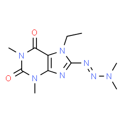 ChemSpider 2D Image | 1H-Purine-2,6-dione, 8-(3,3-dimethyl-1-triazenyl)-7-ethyl-3,7-dihydro-1,3-dimethyl- | C11H17N7O2