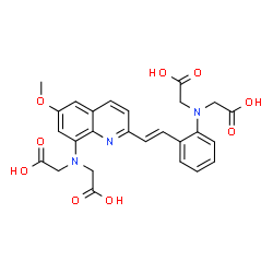 ChemSpider 2D Image | [{2-[(E)-2-{8-[Bis(carboxymethyl)amino]-6-methoxy-2-quinolinyl}vinyl]phenyl}(carboxymethyl)amino]acetic acid | C26H25N3O9