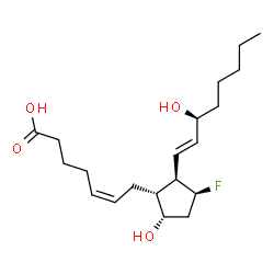 ChemSpider 2D Image | (5Z,9alpha,11beta,13E,15S)-11-Fluoro-9,15-dihydroxyprosta-5,13-dien-1-oic acid | C20H33FO4