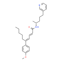 ChemSpider 2D Image | (2E,4E)-5-(4-Methoxyphenyl)-N-[(2R)-5-(3-pyridinyl)-2-pentanyl]-2,4-decadienamide | C27H36N2O2