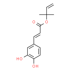 ChemSpider 2D Image | 2-Methyl-3-buten-2-yl (2E)-3-(3,4-dihydroxyphenyl)acrylate | C14H16O4