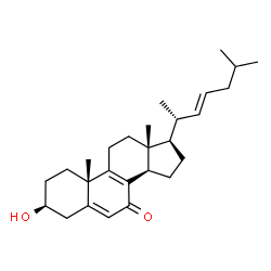 ChemSpider 2D Image | (3beta,22E)-3-Hydroxycholesta-5,8,22-trien-7-one | C27H40O2