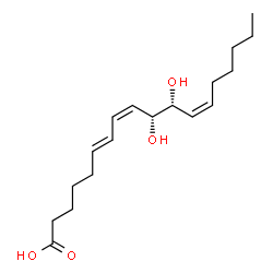 ChemSpider 2D Image | (6E,8Z,10R,11R,12Z)-10,11-Dihydroxy-6,8,12-octadecatrienoic acid | C18H30O4