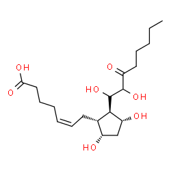 ChemSpider 2D Image | (5Z,9alpha,11alpha,12alpha,13R)-9,11,13,14-Tetrahydroxy-15-oxoprost-5-en-1-oic acid | C20H34O7