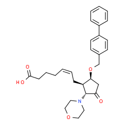 ChemSpider 2D Image | (5Z)-7-[(1R,2R,5S)-5-(4-Biphenylylmethoxy)-2-(4-morpholinyl)-3-oxocyclopentyl]-5-heptenoic acid | C29H35NO5