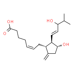 ChemSpider 2D Image | (5Z)-7-{(1R,2R,3R)-3-Hydroxy-2-[(1E)-3-hydroxy-4-methyl-1-penten-1-yl]-5-methylenecyclopentyl}-5-heptenoic acid | C19H30O4