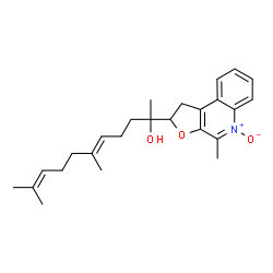 ChemSpider 2D Image | (5E)-6,10-Dimethyl-2-(4-methyl-5-oxido-1,2-dihydrofuro[2,3-c]quinolin-2-yl)-5,9-undecadien-2-ol | C25H33NO3