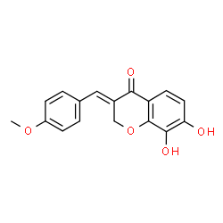 ChemSpider 2D Image | (3E)-7,8-Dihydroxy-3-(4-methoxybenzylidene)-2,3-dihydro-4H-chromen-4-one | C17H14O5