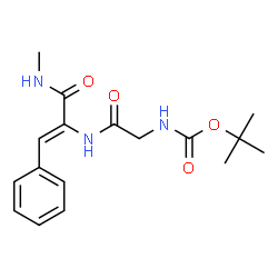 ChemSpider 2D Image | 2-Methyl-2-propanyl (2-{[(1Z)-3-(methylamino)-3-oxo-1-phenyl-1-propen-2-yl]amino}-2-oxoethyl)carbamate | C17H23N3O4