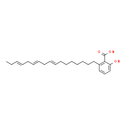 ChemSpider 2D Image | 2-[(8E,11E,14E)-8,11,14-Heptadecatrien-1-yl]-6-hydroxybenzoic acid | C24H34O3