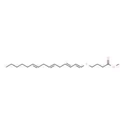 ChemSpider 2D Image | Methyl 4-[(1E,3E,6E,9E)-1,3,6,9-pentadecatetraen-1-ylsulfanyl]butanoate | C20H32O2S