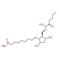 ChemSpider 2D Image | 9-{(1R,2R,3R,5S)-3,5-Dihydroxy-2-[(1E,3S)-3-hydroxy-4-oxo-1-octen-1-yl]cyclopentyl}nonanoic acid | C22H38O6