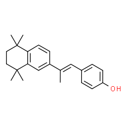 ChemSpider 2D Image | 4-[(1E)-2-(5,5,8,8-Tetramethyl-5,6,7,8-tetrahydro-2-naphthalenyl)-1-propen-1-yl]phenol | C23H28O