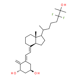 ChemSpider 2D Image | (1R,3S,5E)-5-{(2E)-2-[(3aS,7aR)-1-(6,6-Difluoro-7-hydroxy-7-methyl-2-octanyl)-7a-methyloctahydro-4H-inden-4-ylidene]ethylidene}-4-methylene-1,3-cyclohexanediol | C28H44F2O3