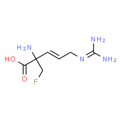 ChemSpider 2D Image | (3E)-2-Amino-5-[(diaminomethylene)amino]-2-(fluoromethyl)-3-pentenoic acid | C7H13FN4O2