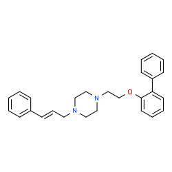 ChemSpider 2D Image | 1-(2-((1,1'-Biphenyl)yloxy)ethyl)-4-(3-phenyl-2-propenyl)piperazine | C27H30N2O