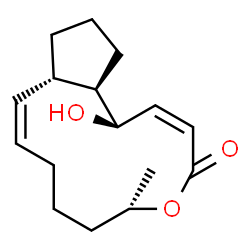 ChemSpider 2D Image | (1R,2Z,6S,11aS,14aR)-1-Hydroxy-6-methyl-1,6,7,8,9,11a,12,13,14,14a-decahydro-4H-cyclopenta[f]oxacyclotridecin-4-one | C16H24O3