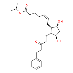 ChemSpider 2D Image | Isopropyl (5Z)-7-{(1R,2R,3R,5S)-3,5-dihydroxy-2-[(1E)-3-oxo-5-phenyl-1-penten-1-yl]cyclopentyl}-5-heptenoate | C26H36O5