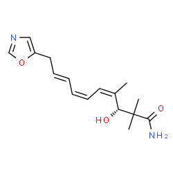 ChemSpider 2D Image | (3R,4Z,6Z,8E)-3-Hydroxy-2,2,4-trimethyl-10-(1,3-oxazol-5-yl)-4,6,8-decatrienamide | C16H22N2O3