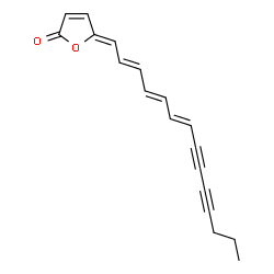 ChemSpider 2D Image | (5Z)-5-[(2E,4E,6E)-2,4,6-Tetradecatriene-8,10-diyn-1-ylidene]-2(5H)-furanone | C18H16O2