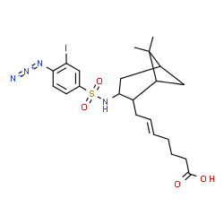 ChemSpider 2D Image | 7-(6,6-dimethyl-3-(4-azido-3-iodobenzenesulfonylamino)bicyclo(3.1.1)hept-2-yl)-5-heptenoic acid | C22H29IN4O4S