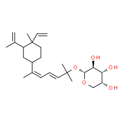 ChemSpider 2D Image | (3E,5Z)-6-(3-Isopropenyl-4-methyl-4-vinylcyclohexyl)-2-methyl-3,5-heptadien-2-yl alpha-D-arabinopyranoside | C25H40O5