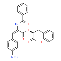 ChemSpider 2D Image | (2S)-2-{[(2E)-3-(4-Aminophenyl)-2-(benzoylamino)-2-propenoyl]oxy}-3-phenylpropanoic acid | C25H22N2O5