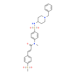 ChemSpider 2D Image | (2E)-N-{4-[(1-Benzyl-4-piperidinyl)sulfamoyl]phenyl}-N-methyl-3-[4-(methylsulfonyl)phenyl]acrylamide | C29H33N3O5S2