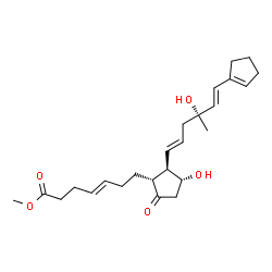 ChemSpider 2D Image | Methyl (4E)-7-{(1R,2R,3R)-2-[(1E,4R,5E)-6-(1-cyclopenten-1-yl)-4-hydroxy-4-methyl-1,5-hexadien-1-yl]-3-hydroxy-5-oxocyclopentyl}-4-heptenoate | C25H36O5