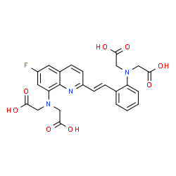 ChemSpider 2D Image | [{2-[(E)-2-{8-[Bis(carboxymethyl)amino]-6-fluoro-2-quinolinyl}vinyl]phenyl}(carboxymethyl)amino]acetic acid | C25H22FN3O8