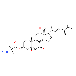 ChemSpider 2D Image | (3beta,5beta,6beta,7beta,17alpha,22E)-7-Hydroxy-3-[(2-methylalanyl)oxy]-5,6-epoxyergosta-8(14),22-dien-18-oic acid | C32H49NO6