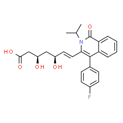 ChemSpider 2D Image | (3R,5S,6E)-7-[4-(4-Fluorophenyl)-2-isopropyl-1-oxo-1,2-dihydro-3-isoquinolinyl]-3,5-dihydroxy-6-heptenoic acid | C25H26FNO5