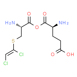 ChemSpider 2D Image | (4S)-4-Amino-5-{[(2R)-2-amino-3-{[(Z)-1,2-dichlorovinyl]sulfanyl}propanoyl]oxy}-5-oxopentanoic acid | C10H14Cl2N2O5S