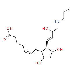 ChemSpider 2D Image | (5Z)-7-{(1R,2R,3R,5S)-3,5-Dihydroxy-2-[(1E)-3-hydroxy-4-(propylamino)-1-buten-1-yl]cyclopentyl}-5-heptenoic acid | C19H33NO5